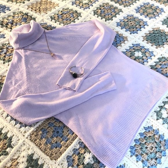Soft Lavender Cashmere-like Turtleneck - Picture 2 of 5